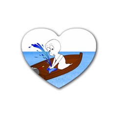 Spirit-boat-funny-comic-graphic Rubber Coaster (heart) by 99art