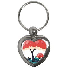 Tree-art-trunk-artwork-cartoon Key Chain (heart) by 99art