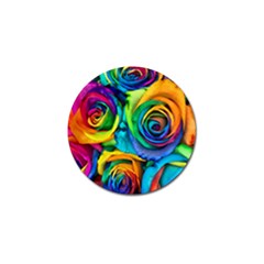 Colorful Roses Bouquet Rainbow Golf Ball Marker (4 Pack) by B30l