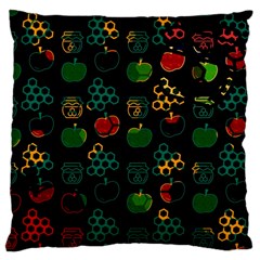 Apples Honey Honeycombs Pattern Large Cushion Case (one Side) by Cowasu