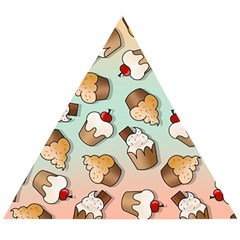 Cupcakes Cake Pie Pattern Wooden Puzzle Triangle by Ndabl3x