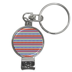 Christmas Color Stripes Pattern Nail Clippers Key Chain by Ndabl3x