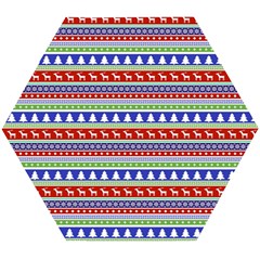 Christmas Color Stripes Pattern Wooden Puzzle Hexagon by Ndabl3x