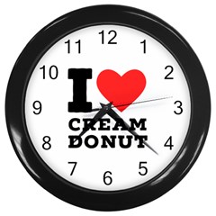 I Love Cream Donut  Wall Clock (black) by ilovewhateva