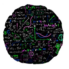 Math-linear-mathematics-education-circle-background Large 18  Premium Flano Round Cushions by Vaneshart