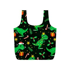 Christmas-funny-pattern Dinosaurs Full Print Recycle Bag (s) by Vaneshart
