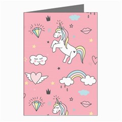 Cute-unicorn-seamless-pattern Greeting Cards (pkg Of 8) by Vaneshart
