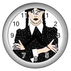 Wednesday Addams Wall Clock (silver) by Fundigitalart234