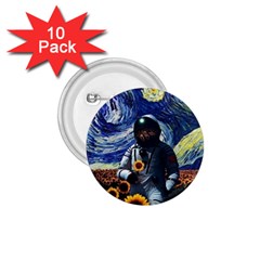 Starry Surreal Psychedelic Astronaut Space 1 75  Buttons (10 Pack) by Cowasu