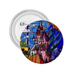 Beauty Stained Glass Castle Building 2 25  Buttons by Cowasu