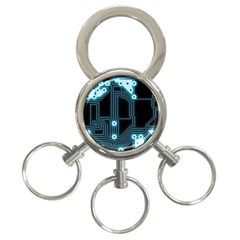 A Completely Seamless Background Design Circuitry 3-ring Key Chain by Amaryn4rt