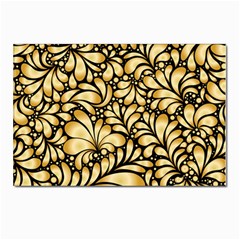 Damask-teardrop-gold-ornament-seamless-pattern Postcard 4 x 6  (pkg Of 10) by uniart180623