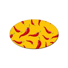 Chili-vegetable-pattern-background Sticker Oval (10 Pack) by uniart180623