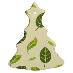 Leaf-spring-seamless-pattern-fresh-green-color-nature Christmas Tree Ornament (two Sides) by uniart180623