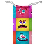 Monsters-emotions-scary-faces-masks-with-mouth-eyes-aliens-monsters-emoticon-set Jewelry Bag Front