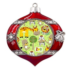 Funny-animals-cartoon Metal Snowflake And Bell Red Ornament by uniart180623