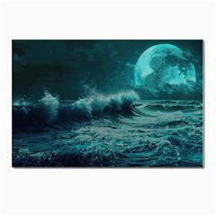 Waves Ocean Sea Tsunami Nautical Blue Sea Art Postcard 4 x 6  (pkg Of 10) by uniart180623