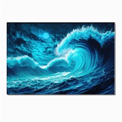 Ai Generated Waves Ocean Sea Tsunami Nautical Sea Postcard 4 x 6  (pkg Of 10) by uniart180623