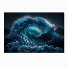 Tsunami Waves Ocean Sea Water Rough Seas Postcard 4 x 6  (pkg Of 10) by uniart180623