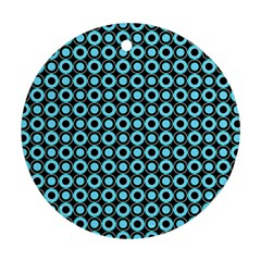Mazipoodles Blue Donuts Polka Dot Ornament (round) by Mazipoodles