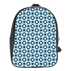 Mazipoodles Dusty Duck Egg Blue White Donuts Polka Dot School Bag (xl) by Mazipoodles