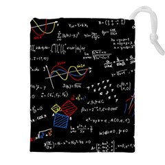 Black Background With Text Overlay Mathematics Formula Board Drawstring Pouch (4xl) by uniart180623