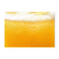 Texture Pattern Macro Glass Of Beer Foam White Yellow Crystal Sticker (a4) by uniart180623