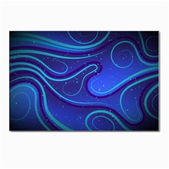 Spiral Shape Blue Abstract Postcard 4 x 6  (pkg Of 10) by uniart180623