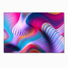 Colorful 3d Waves Creative Wave Waves Wavy Background Texture Postcard 4 x 6  (pkg Of 10) by uniart180623