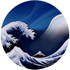 The Great Wave Off Kanagawa Uv Print Round Tile Coaster by Grandong