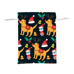 Funny Christmas Pattern Background Lightweight Drawstring Pouch (s) by Simbadda