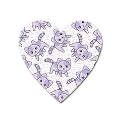 Cats Pattern Design Heart Magnet by Simbadda