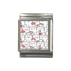 Cute-cat-chef-cooking-seamless-pattern-cartoon Italian Charm (13mm) by Simbadda