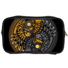 Yin-yang-owl-doodle-ornament-illustration Toiletries Bag (two Sides) by Simbadda