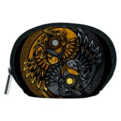 Yin-yang-owl-doodle-ornament-illustration Accessory Pouch (medium) by Simbadda