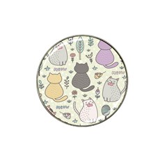 Funny Cartoon Cat Seamless Pattern Hat Clip Ball Marker by Simbadda