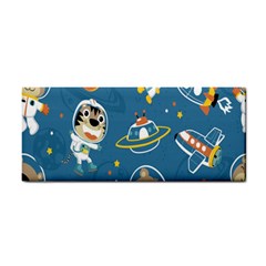 Seamless-pattern-funny-astronaut-outer-space-transportation Hand Towel by Simbadda
