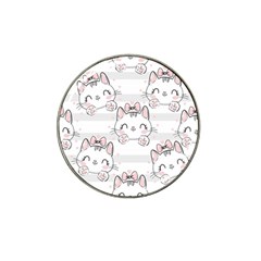 Cat-with-bow-pattern Hat Clip Ball Marker (4 Pack) by Simbadda