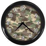 Camouflage Design Wall Clock (Black) Front