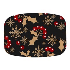 Christmas-pattern-with-snowflakes-berries Mini Square Pill Box by Simbadda