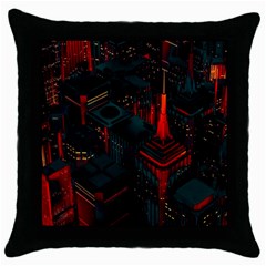 A Dark City Vector Throw Pillow Case (black) by Proyonanggan