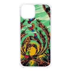 Monkey Tiger Bird Parrot Forest Jungle Style Iphone 13 Tpu Uv Print Case by Grandong