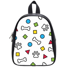 Dog Paw Seamless Pattern Footprint Bone School Bag (small) by Bangk1t