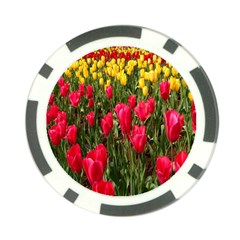 Yellow Pink Red Flowers Poker Chip Card Guard by artworkshop