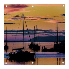 Twilight Over Ushuaia Port Banner And Sign 3  X 3  by dflcprintsclothing