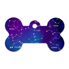 Realistic Night Sky With Constellations Dog Tag Bone (one Side) by Cowasu