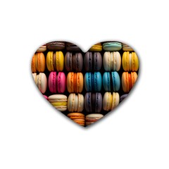 Macaroon Sweet Treat Rubber Coaster (heart) by Grandong