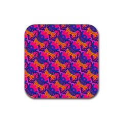 Purple Design Scrapbooking Blue Rubber Coaster (square) by Grandong