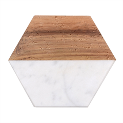 Pattern Glitter Pastel Layer Marble Wood Coaster (hexagon)  by Grandong