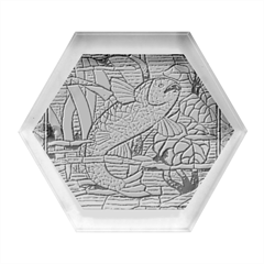 Fish Underwater Cubism Mosaic Hexagon Wood Jewelry Box by Bedest